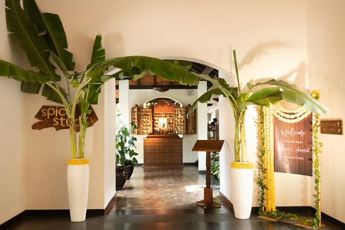Rustic Drapes with Coconut Leaves and Banana Stems