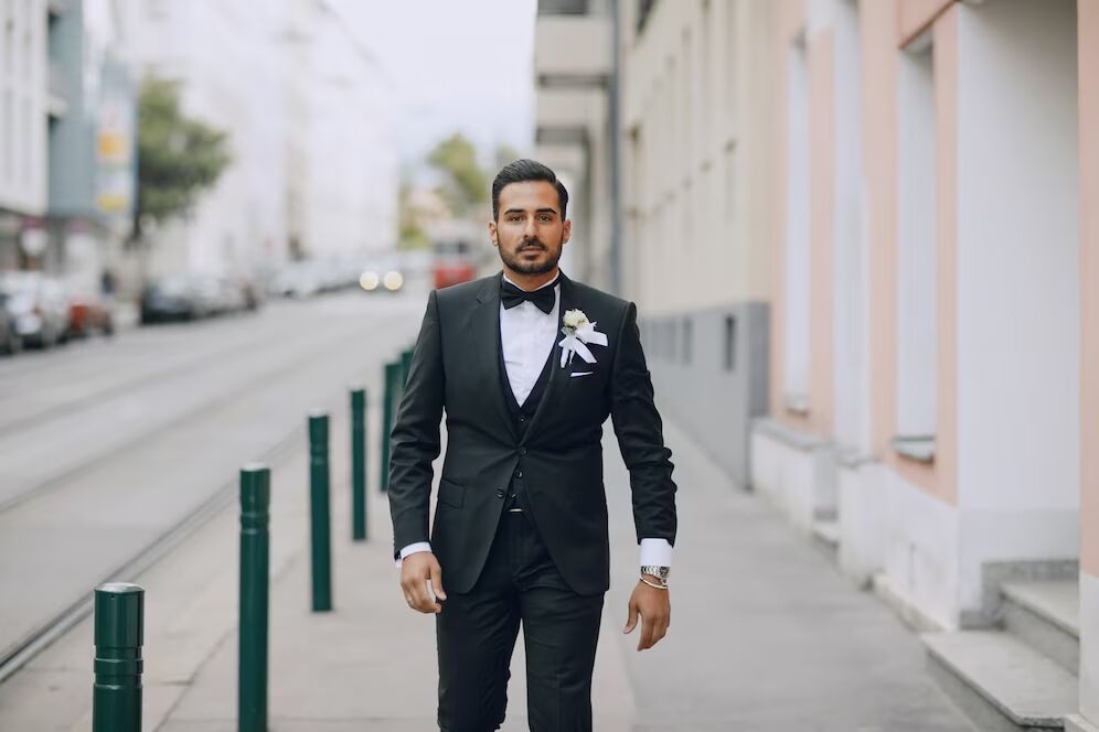 Two Piece Suit with Bow Tie