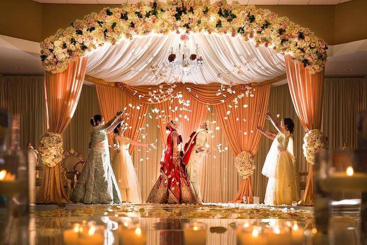 Dome-Shaped Mandap with Crystal Hangings