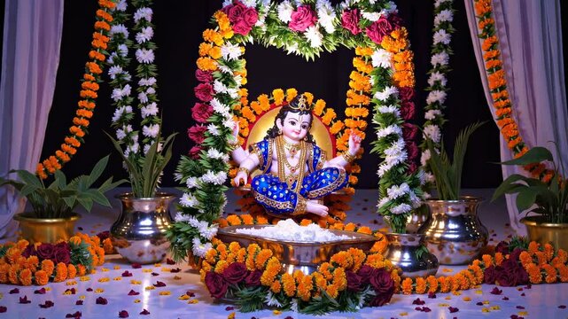 Floral Mandap for Laddu Gopal