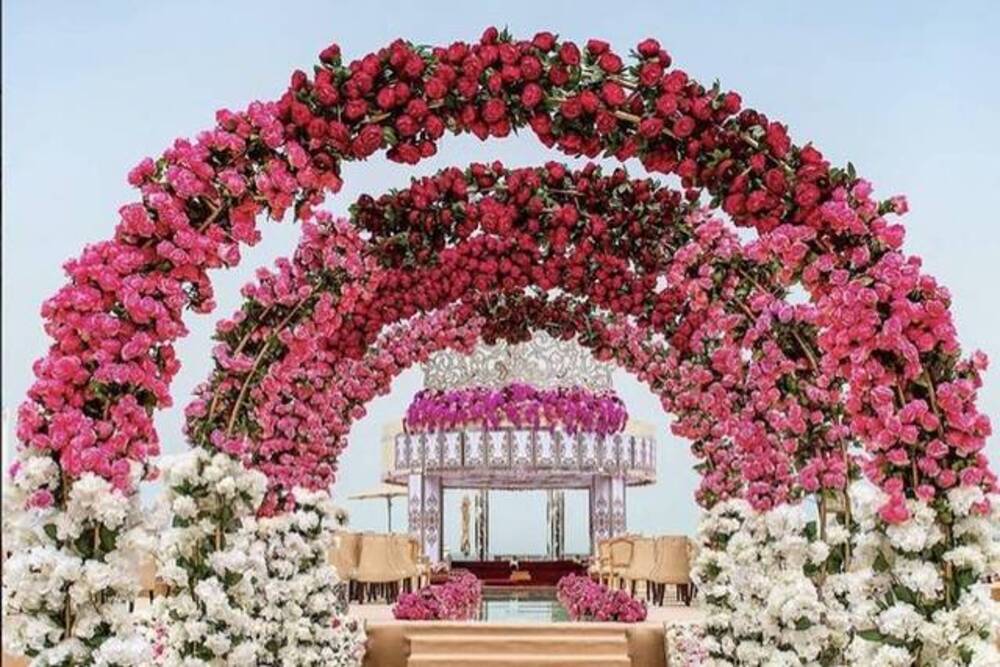 Floral Gate Entrance to the Mandap