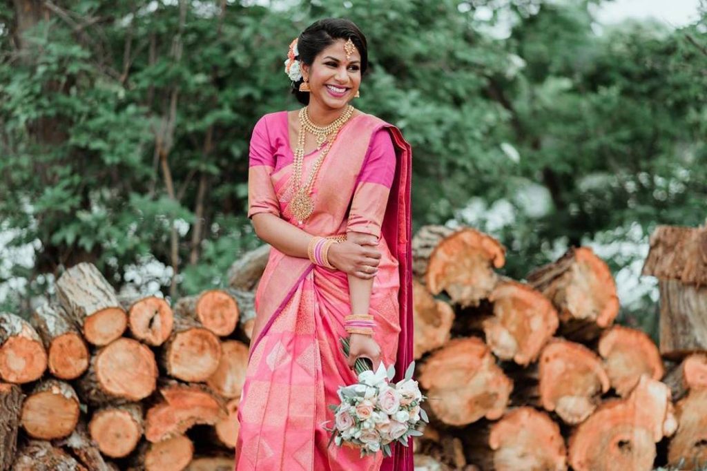 Pink Kanjeevaram Saree