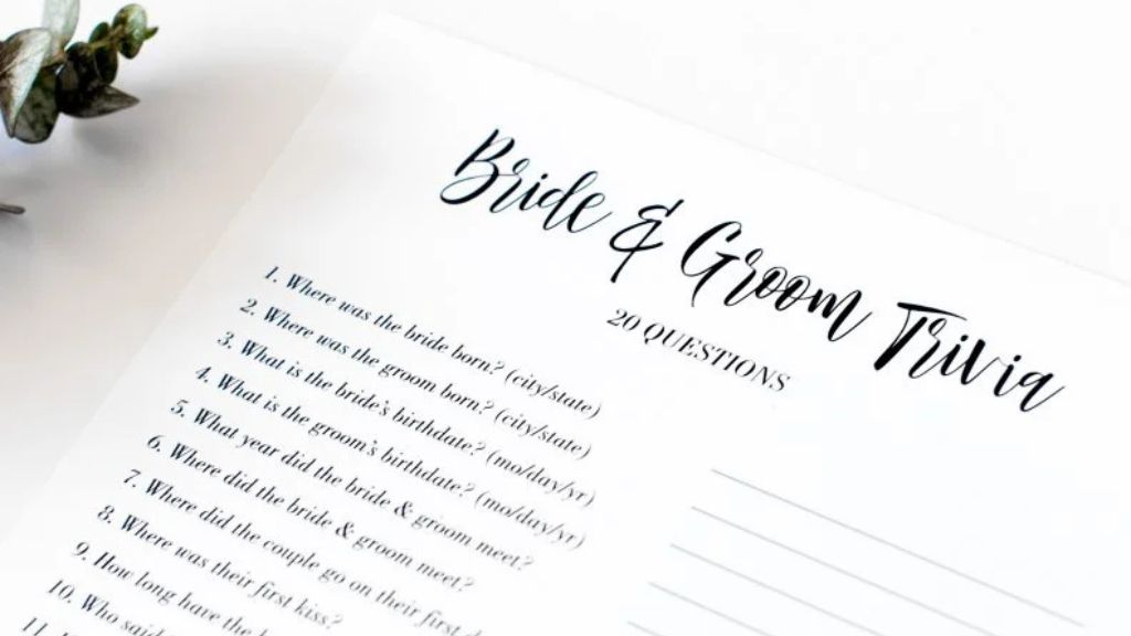 Bride and Groom Trivia-Sloshout