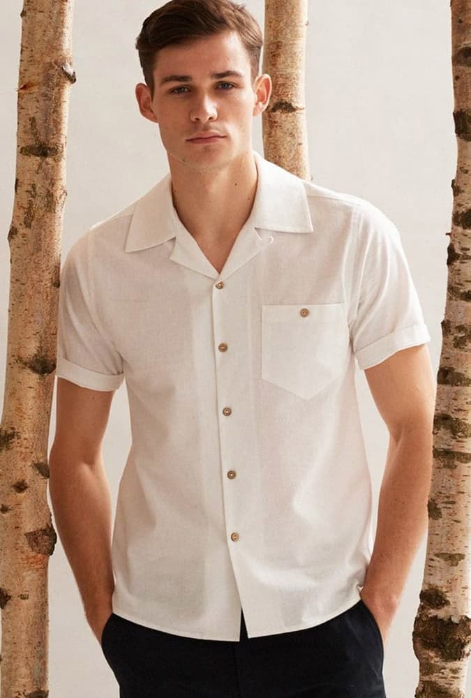 Cuban Collar Shirts with Slim-Fit Jeans – Retro Meets Modern