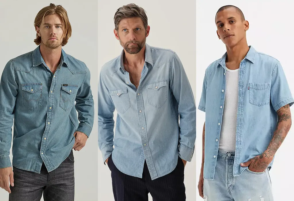 Short-Sleeve Button-Down & Light Denim 