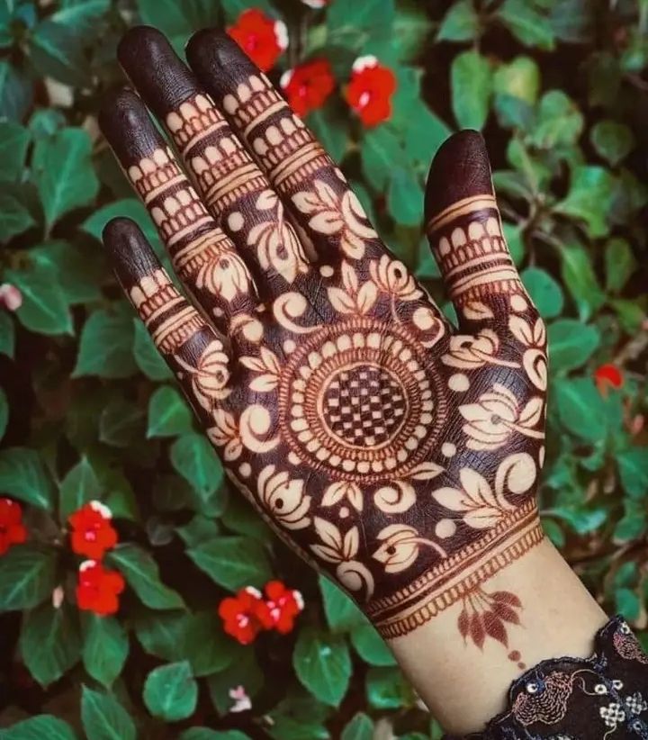 Floral patterns mehndi Design for groom