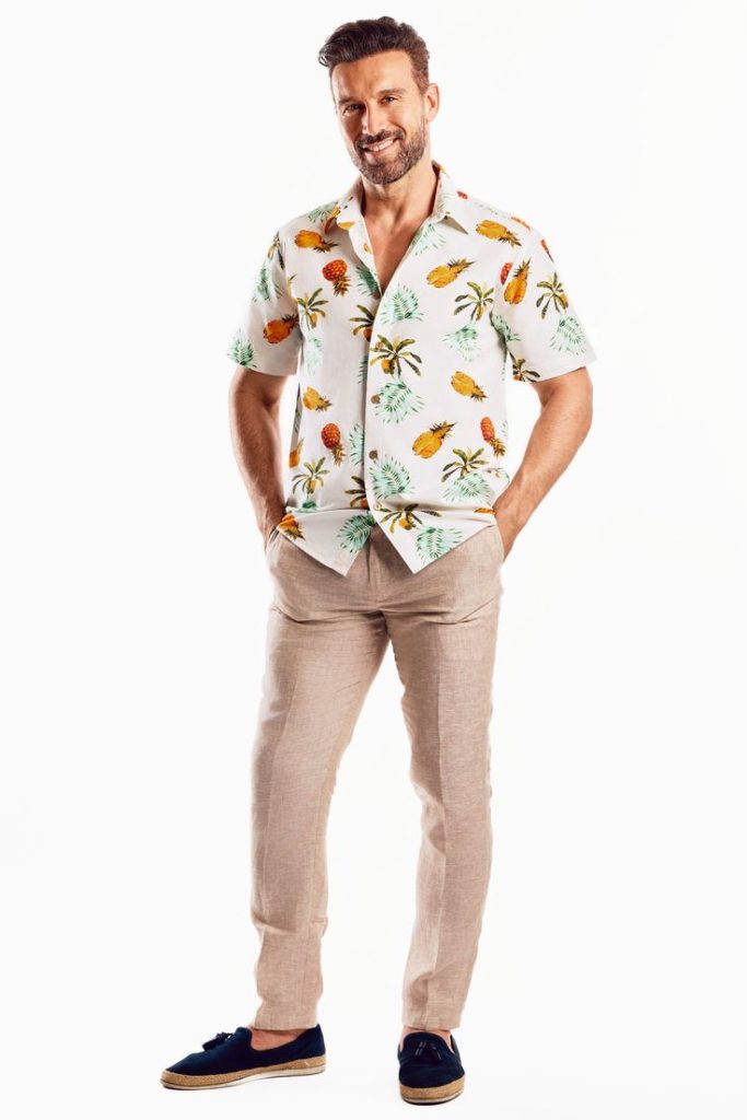 Printed Short-Sleeve Shirts with Cotton Pants