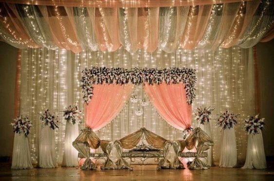 Wedding Stage Decoration with Fairy Lights