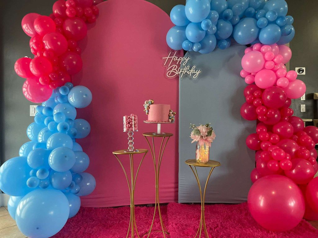 Blue And Pink Balloon Colour Scheme 
