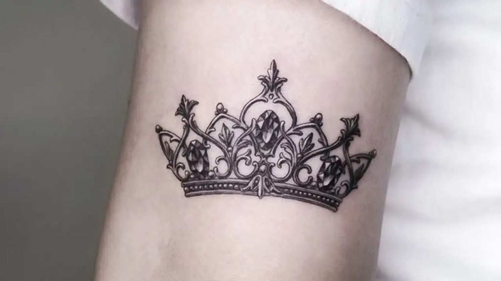 Initials With Crown Tattoo