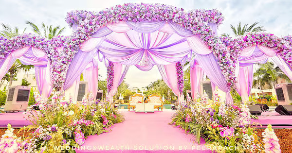 Pastel Drapes Simple Wedding Stage Decorations