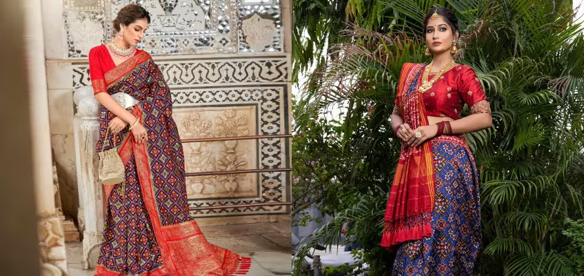 Red and Gold Patola Saree