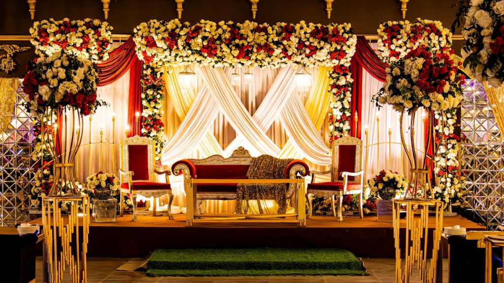 Flower Wall Wedding Stage Decoration